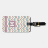 Abgenutztes Chevron-Hintergrund-Gepäckanhänger Gepäckanhänger (Vorderseite horizontal)