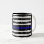 Abgenutztes dünnes Blue Line kennzeichnen Zweifarbige Tasse (VorderseiteRechts)