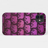 Abgenutztes Elefant-Silhouette-Muster, lila Case-Mate iPhone Hülle (Rückseite (Horizontal))