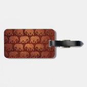 Abgenutztes Elefant-Silhouette-Muster, rötlich Gepäckanhänger (Rückseite horizontal)