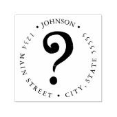 Abgenutztes Fragezeichen-Rückgabezeichen Permastempel (Design)