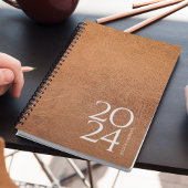 Abgenutztes Lederbild Personal 202x wöchentlich Planer