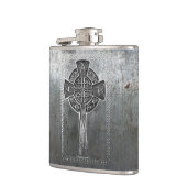 Abgenutztes Metallkreuz Flachmann (Links)