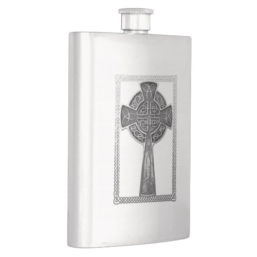 Abgenutztes Metallkreuz Flachmann (Rechts)