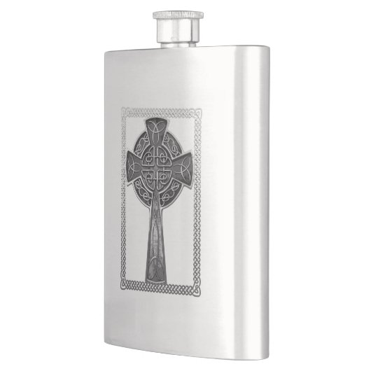 Abgenutztes Metallkreuz Flachmann (Links)