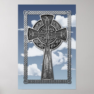 Abgenutztes Metallkreuz Poster