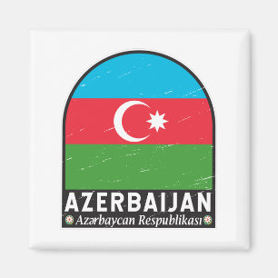 Abgenutztes Vintage-Emblem der Flagge Aserbaidscha Magnet