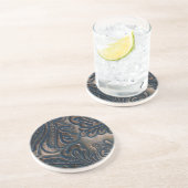 Abgenutztes Vintages, verkohltes Leder Getränkeuntersetzer (Seite)