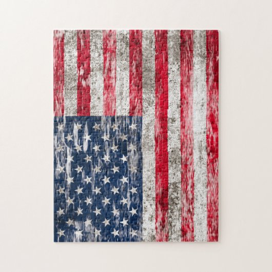 Abgeriebene und getragene amerikanische Flagge Puzzle (Vertikal)