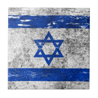 Abgeriebene und getragene israelische Flagge Fliese