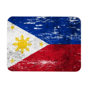 Abgeriebene und getragene philippinische Flagge Magnet