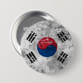 Abgeriebene und getragene südkoreanische Flagge Button (Vorne & Hinten)