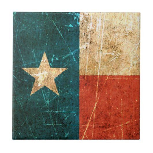 Abgeriebene und getragene Texas-Flagge Fliese (Vorderseite)