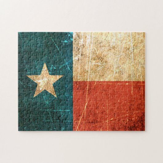 Abgeriebene und getragene Texas-Flagge Puzzle (Horizontal)