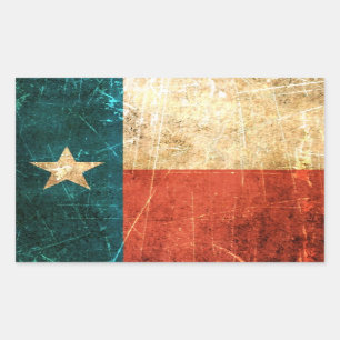 Abgeriebene und getragene Texas-Flagge Rechteckiger Aufkleber