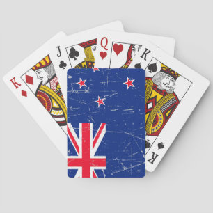 Abgeriebene und verkratzte Neuseeland-Flagge Spielkarten