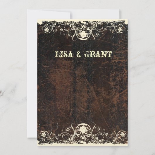 Abgeriebener lederner Blick, schäbige Einladung (Rückseite)