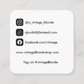 abgerundete Ecke, Logokarten, Social-Media-Karten Quadratische Visitenkarte (Vorderseite)