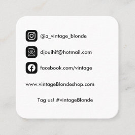 abgerundete Ecke, Logokarten, Social-Media-Karten Quadratische Visitenkarte