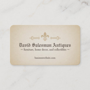 Abgerundete Ecken Fleur-de-lis Vintage-Look Visitenkarte