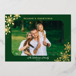 Abgerundete Ecken Foto Weihnachten Gold Folien Feiertagskarte