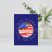 abgerundete US-Flagge Postkarte (Stehend Vorderseite)