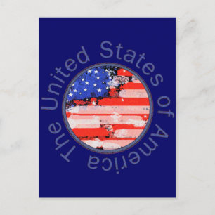 abgerundete US-Flagge Postkarte