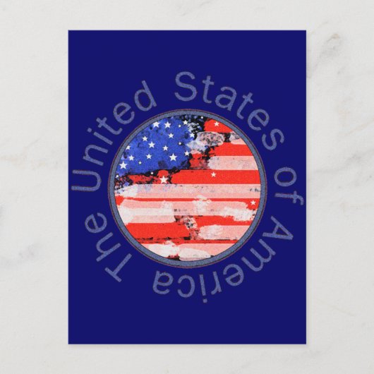 abgerundete US-Flagge Postkarte (Vorderseite)