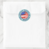 abgerundete US-Flagge Runder Aufkleber (Tasche)