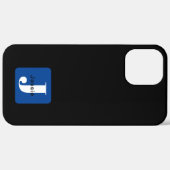 Abgerundeter Box-Name & Monogramm | Schwarz Weiß & Case-Mate iPhone Hülle (Hinten (horizontal))