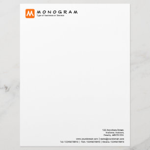 Abgerundetes Quadrat-Monogramm - Orange Briefkopf