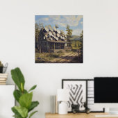 Abgeschieden und doch verbunden - Satirische Kunst Poster (Heimbüro)