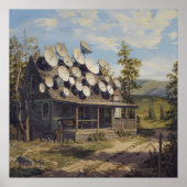 Abgeschieden und doch verbunden - Satirische Kunst Poster (Vorne)