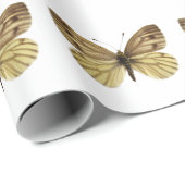 Abgeschieden von grünem Schmetterling Geschenkpapier (Rolleneckpunkt)