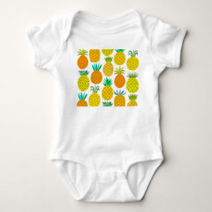 Abgeschiedene Ananas: Vintages nahtloses Muster. Baby Strampler
