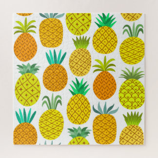 Abgeschiedene Ananas: Vintages nahtloses Muster. Puzzle