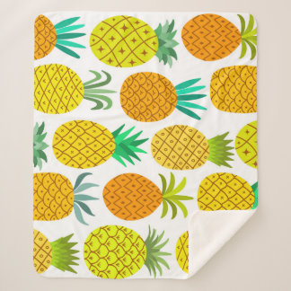Abgeschiedene Ananas: Vintages nahtloses Muster. Sherpadecke