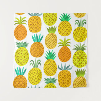 Abgeschiedene Ananas: Vintages nahtloses Muster. Wandteppich