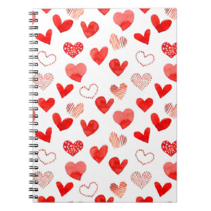 Abgeschiedene Aquarellfarbe illustrierte Liebe Her Notizblock