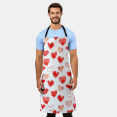 Abgeschiedene Aquarellfarbe illustrierte Liebe Her Schürze (Getragen)