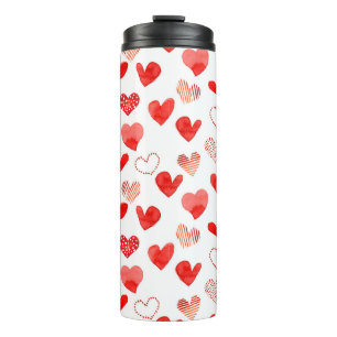 Abgeschiedene Aquarellfarbe illustrierte Liebe Her Thermosbecher