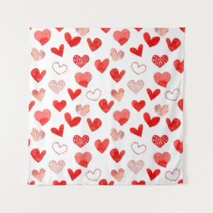 Abgeschiedene Aquarellfarbe illustrierte Liebe Her Wandteppich
