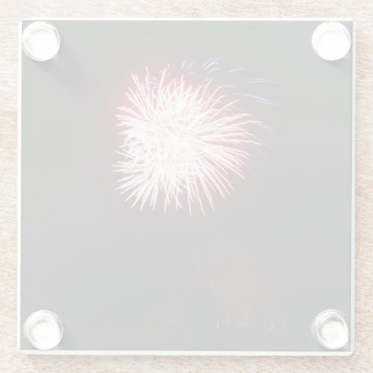 Abgeschiedene Feuerwerkskörper Glasuntersetzer (Rückseite)