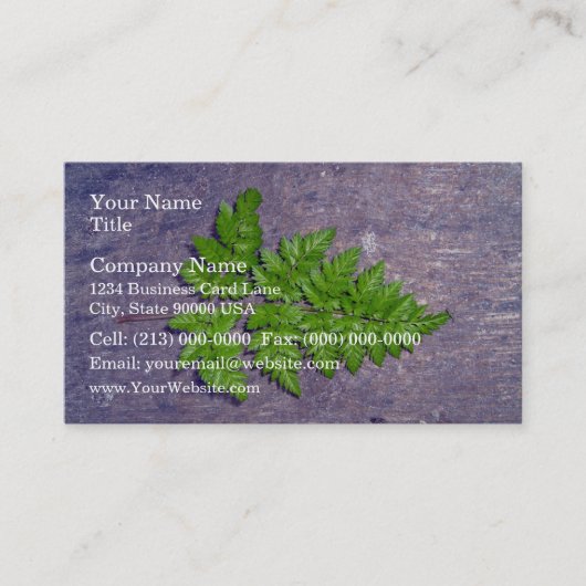 Abgeschiedene Frischblätter Visitenkarte (Vorderseite)