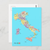 Abgeschiedene Karte der Regionen Italiens (Vorne/Hinten)
