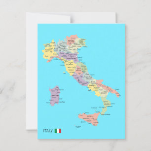 Abgeschiedene Karte der Regionen Italiens