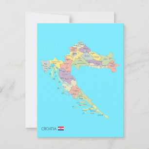 Abgeschiedene Karte der Regionen Kroatiens
