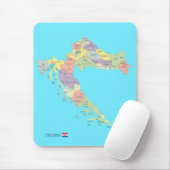 Abgeschiedene Karte der Regionen Kroatiens Mousepad (Mit Mouse)
