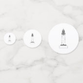 Abgeschiedene Leuchtturmlinie Zeichnend Konfetti (Vorderseiten)