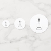 Abgeschiedene Leuchtturmlinie Zeichnend Konfetti (Rückseiten)